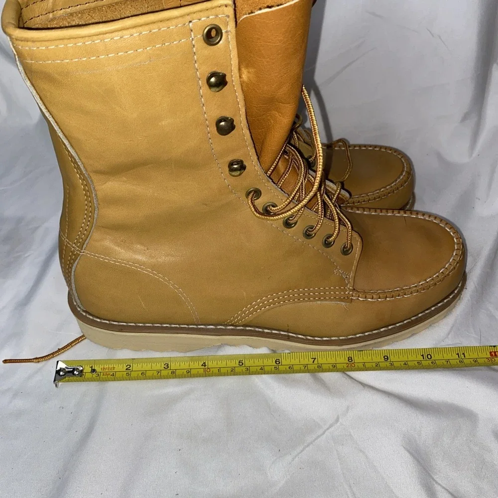 Vintage Sears Heritage Leather Soft Moc Toe Lace Up Boots Style 86255. Size 9D